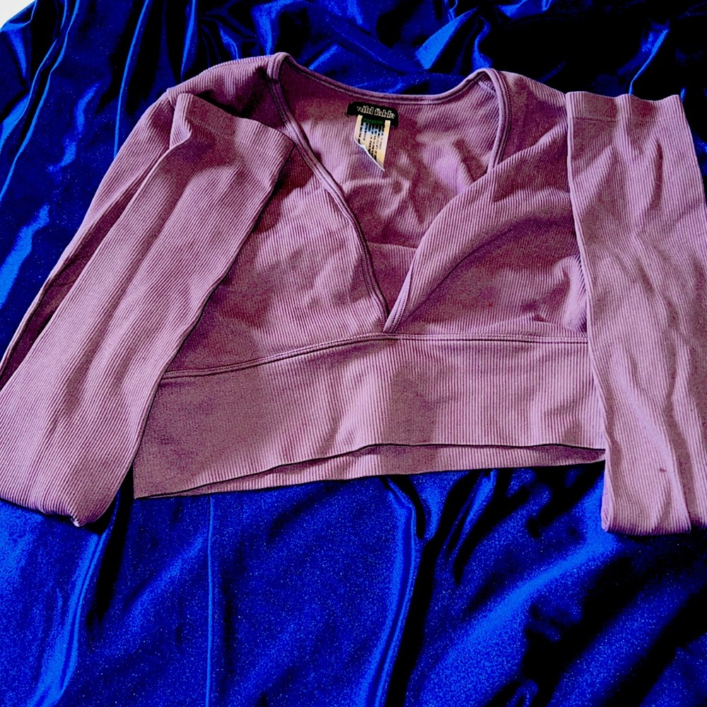 Plum purple crop shirt